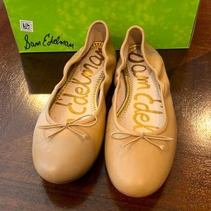 Sam Edelman Felicia Ballet Flats Size 7 1/2 M Soft Beige Leather